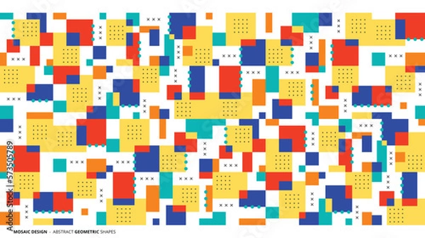 Fototapeta Abstract flat colorful mosaic background