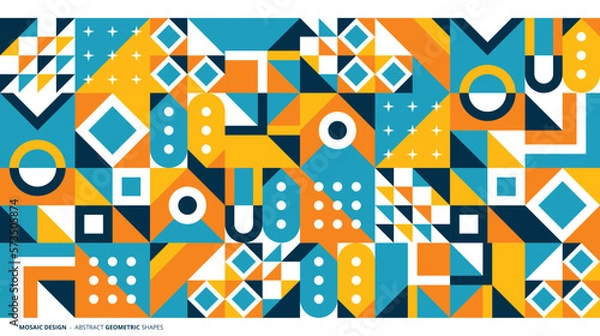 Fototapeta Abstract flat colorful mosaic background