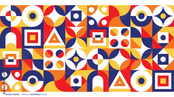 Fototapeta Abstract flat colorful mosaic background