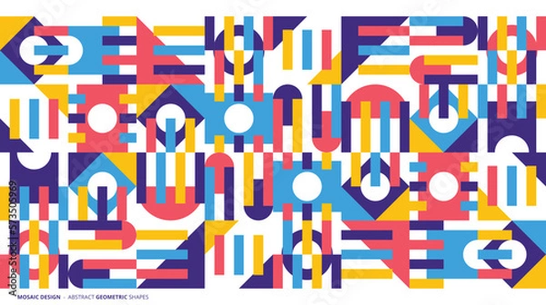 Fototapeta Abstract flat colorful mosaic background