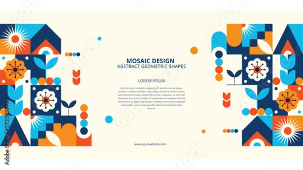 Fototapeta Abstract flat colorful mosaic background
