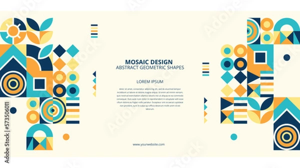 Fototapeta Abstract flat colorful mosaic background