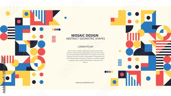 Obraz Abstract flat colorful mosaic background