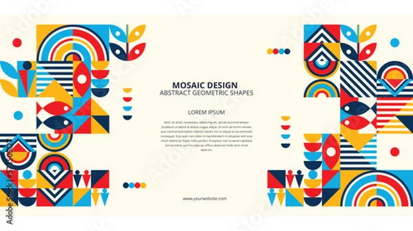 Obraz Abstract flat colorful mosaic background