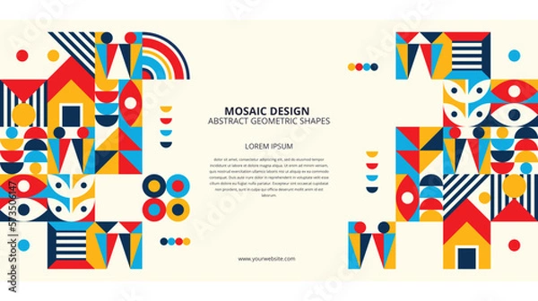 Fototapeta Abstract flat colorful mosaic background