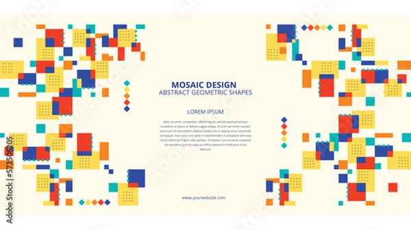 Fototapeta Abstract flat colorful mosaic background