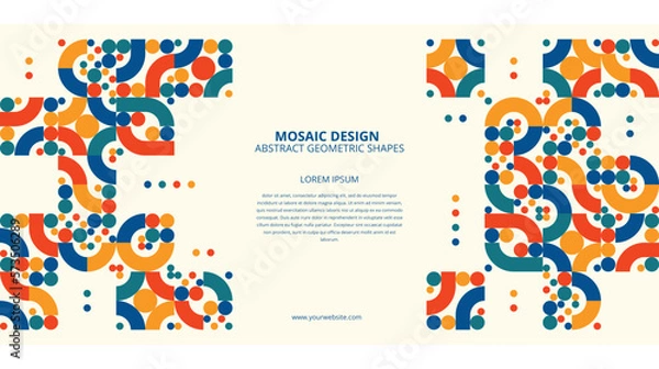 Fototapeta Abstract flat colorful mosaic background