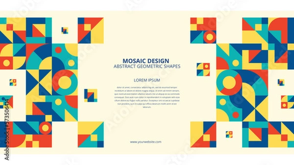 Fototapeta Abstract flat colorful mosaic background