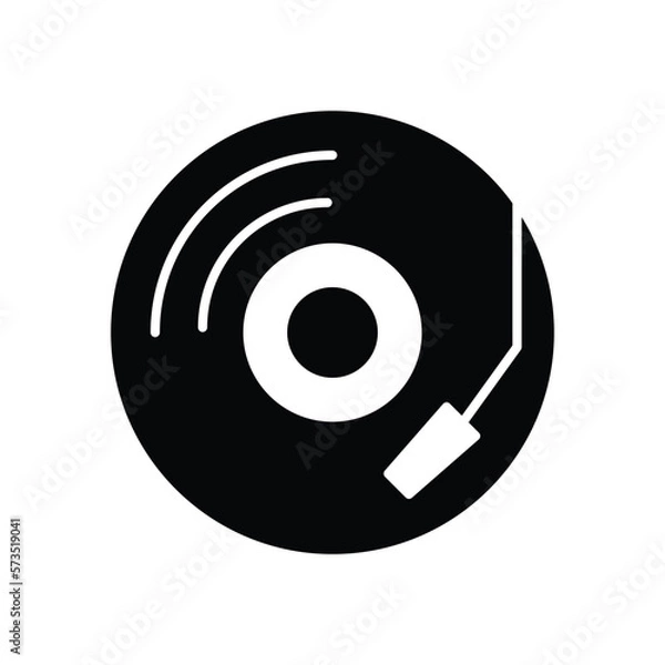 Obraz vinyl record turntable icon, audio vector, turntable illustration