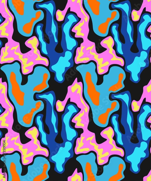 Obraz Abstract unusual seamless colorful pattern with wave elements