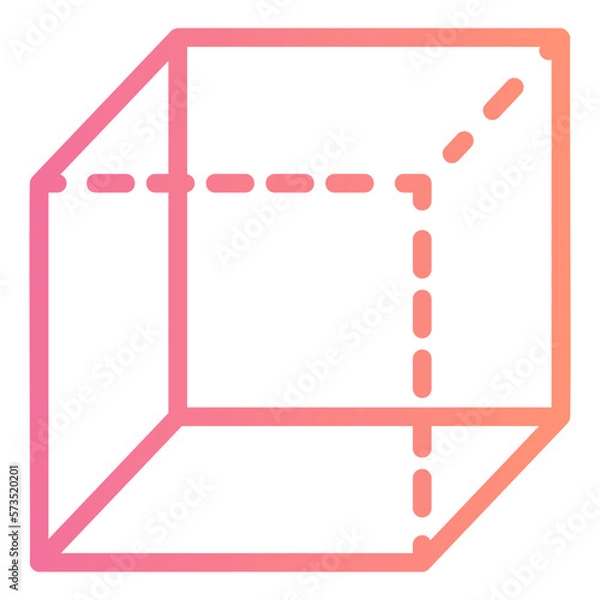 Fototapeta cube gradient icon