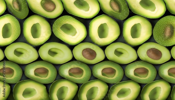 Fototapeta Avocado Top View Background, generative ai