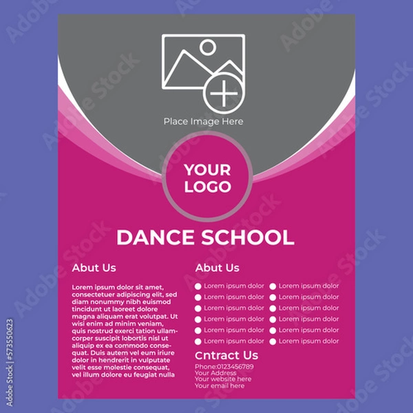 Fototapeta Dance School Flyer Design Template