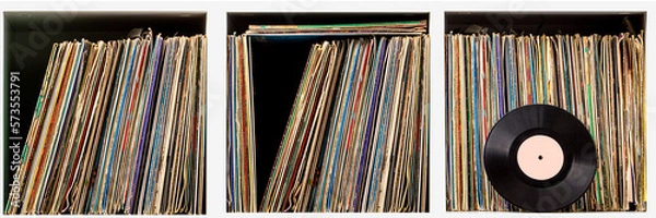 Obraz Vinyl records. Music background. Copy space. Banner