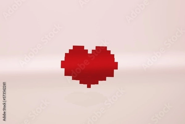 Obraz 3dcg 赤いドット風ハート