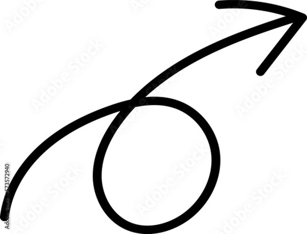 Obraz Roughly drawn hand drawn arrow / up / up