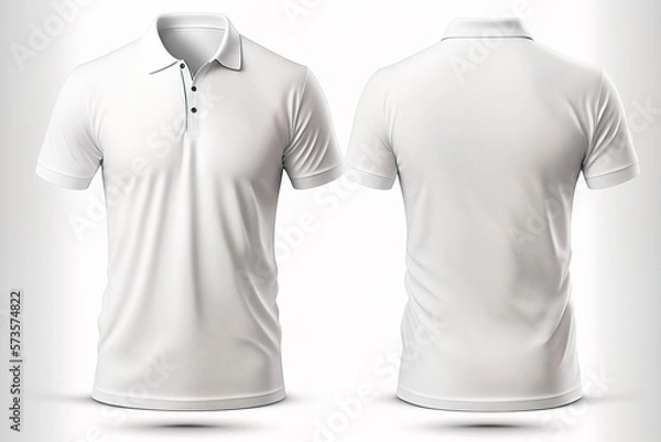Fototapeta Blank white polo Tshirt for men template