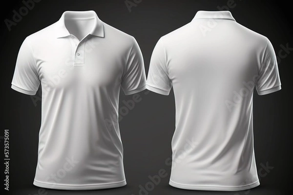 Fototapeta Blank white polo Tshirt for men template