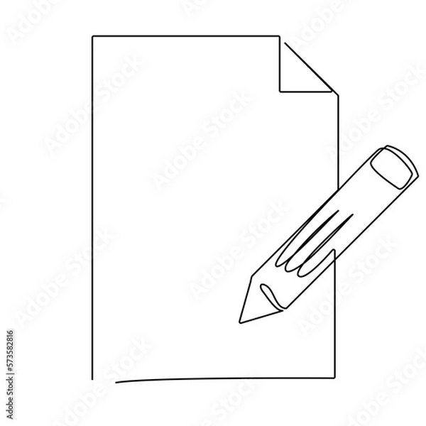Obraz pencil continuous line drawing pencil icon back to school minimalist style educational concept modern single line drawing graphic design vector illustration
