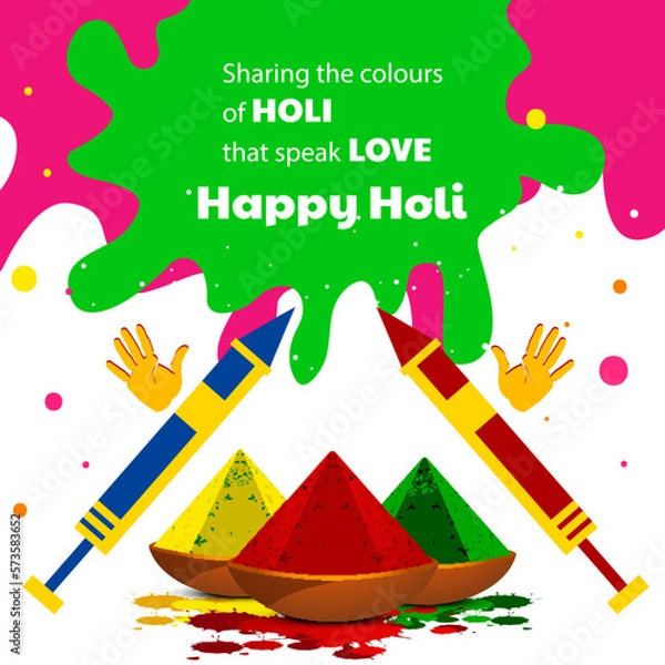 Obraz flat holi festival illustration.