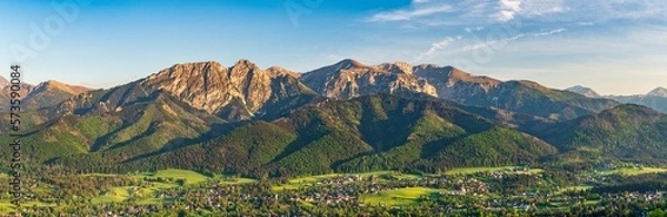 Fototapeta Poland 2022. Beautiful view on the snow Tatry. Zakopane, Giewont, Kasprowy Wierch, Swinica, Rysy, Kresanica.