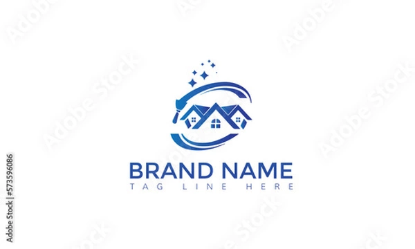 Obraz Creative Cleaning Concept Logo Design Template