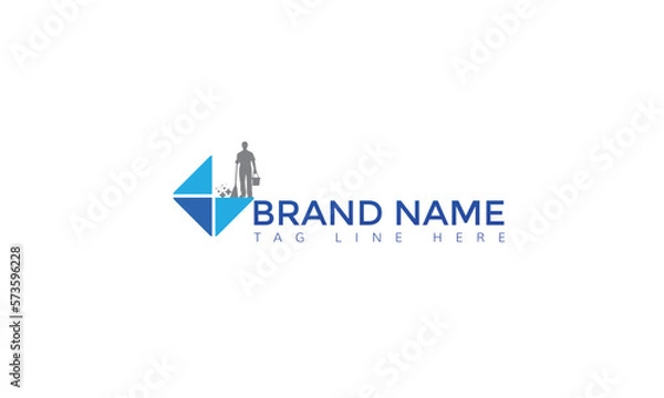 Obraz Creative Cleaning Concept Logo Design Template