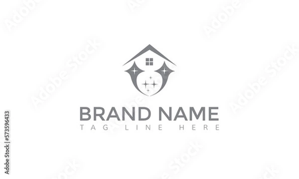 Obraz Creative Cleaning Concept Logo Design Template