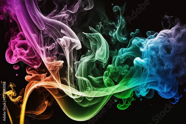 Obraz Colorful smoke background.  Ai generated