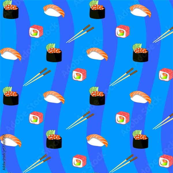 Obraz seamless pattern with sushi