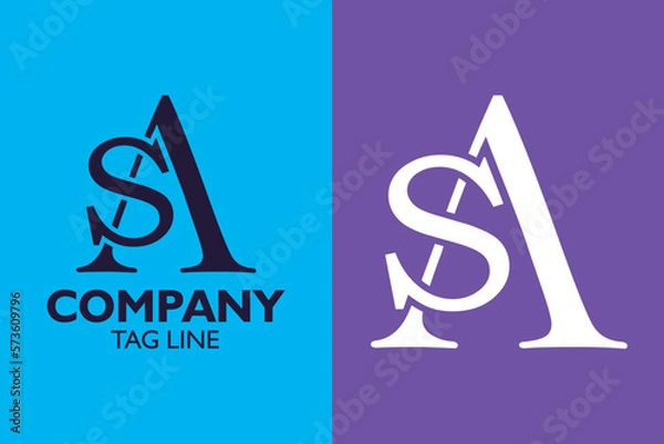 Obraz AS or SA logo design 