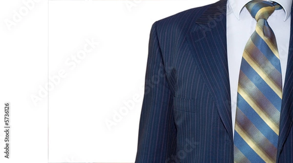 Fototapeta business concept with fragment of suit, necktie and collar