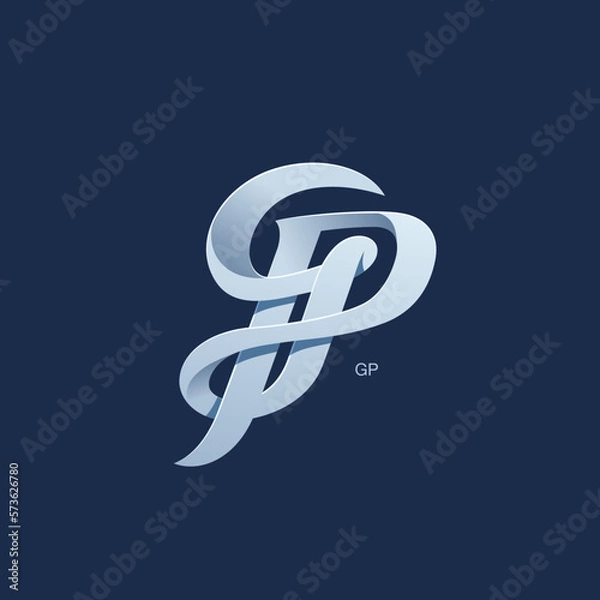 Obraz Letter G and P Monogram Logo Design Vector