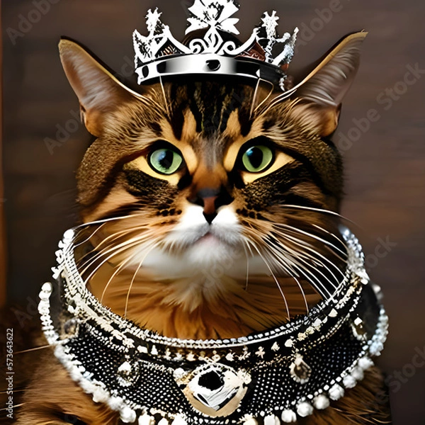 Obraz King cat - artificial intelligence, illustration