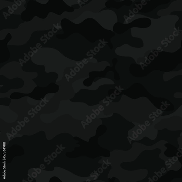 Fototapeta 
Black camouflage pattern, vector disguise background, texture for textile.