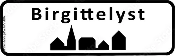 Fototapeta City sign of Birgittelyst - Birgittelyst Byskilt