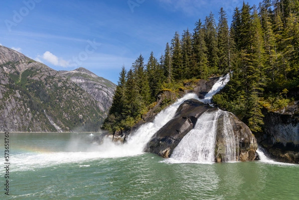 Obraz Icy Falls waterfall, located in Tracy Arm Fjord near the Sawyer Glaciers and Juneau, Alaska