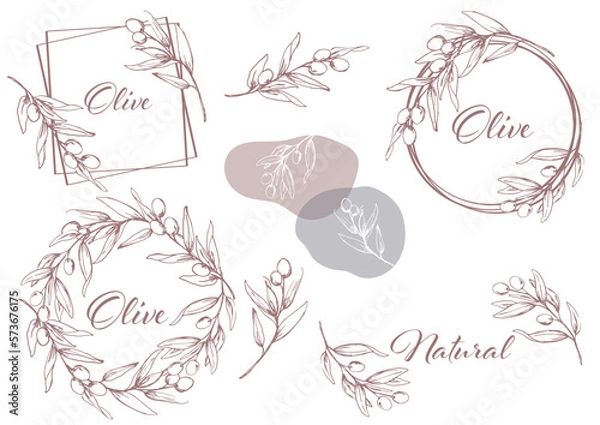 Obraz olive handwriting frame set