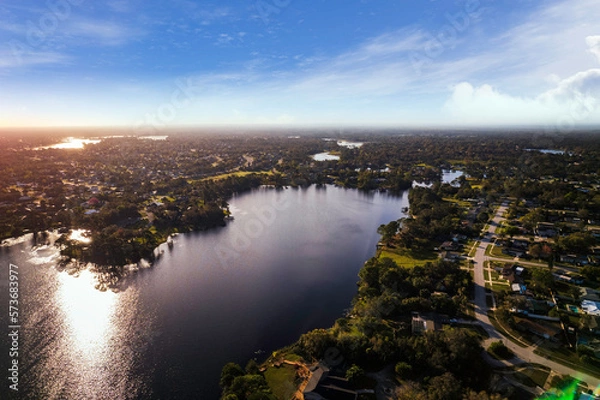 Obraz Aerial photo of Campbell Park in Deltona Florida
