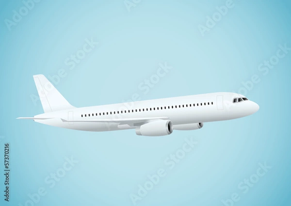 Fototapeta Plane in blue background