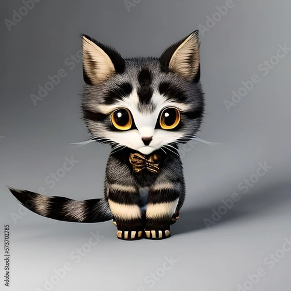 Obraz black and white cat