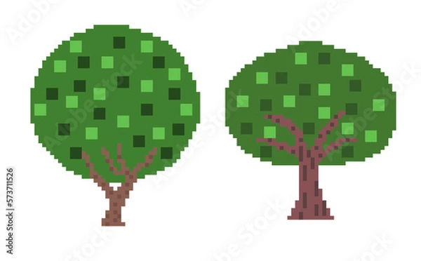 Fototapeta 低樹木イラストのセット