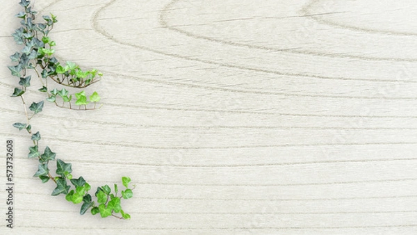 Obraz 木目背景とグリーン