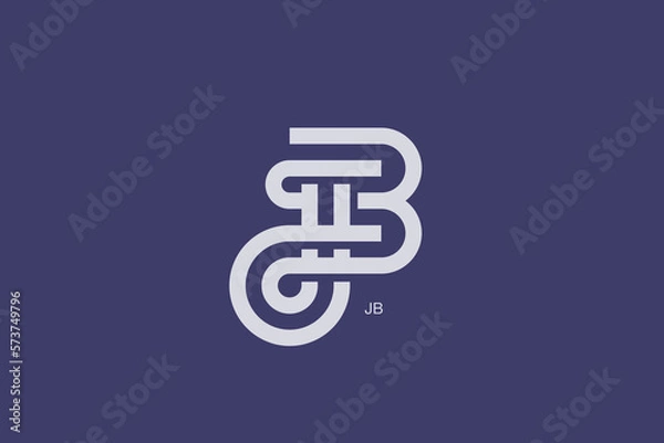 Obraz Letter J and B Monogram Logo Design Vector