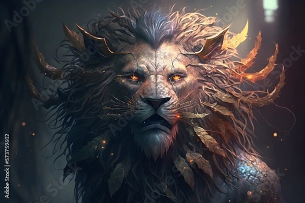 Fototapeta Lion created using AI Generative Technology