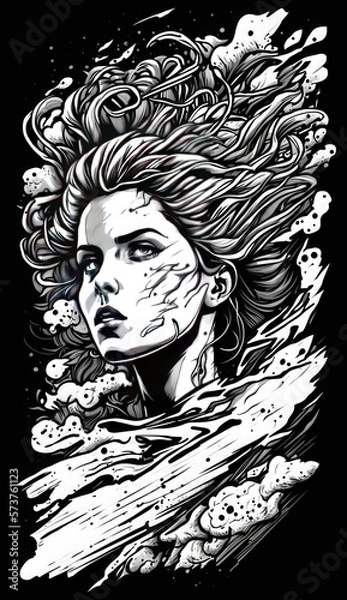 Fototapeta Doodle style illustration. AI Generative.