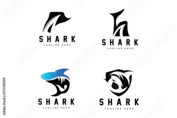 Obraz Shark Logo, Wild Fish Vector Illustration, Ocean Predator, Product Brand Design Icon