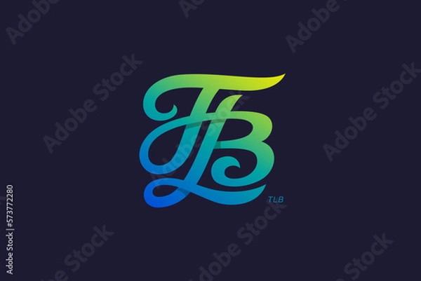 Obraz Letter T and B Monogram Logo Design Vector