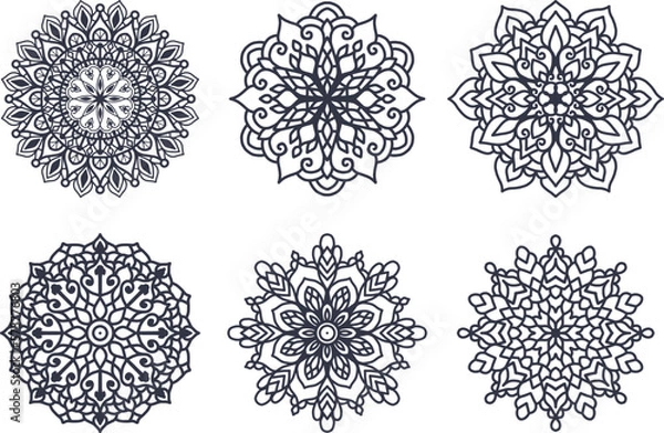Obraz Laser cut Wedding indian Mandala template,