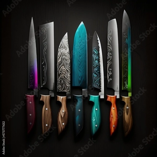 Obraz Chef Knives (Abstract) Black
